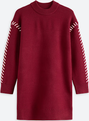 Whip Stitched Knit Mini Dress