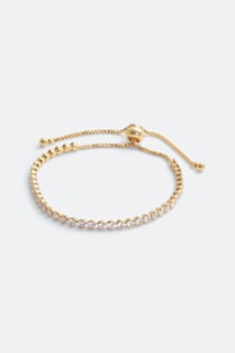Gold Crystal Open Cuff