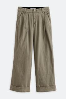AB SOL SKR WIDE RELAXED STRT LEG PLTD TROUSER W/ SIDE PIPING