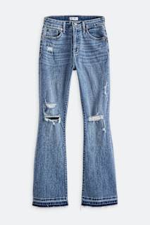 Mid Rise Cuffed Slim Straight Jean