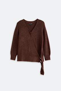 Valarie Variagated Rib Johnny Collar Sweater