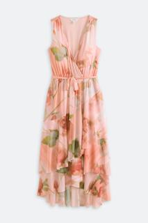 Perla Pleated Flutter Sleeve Midi Dress