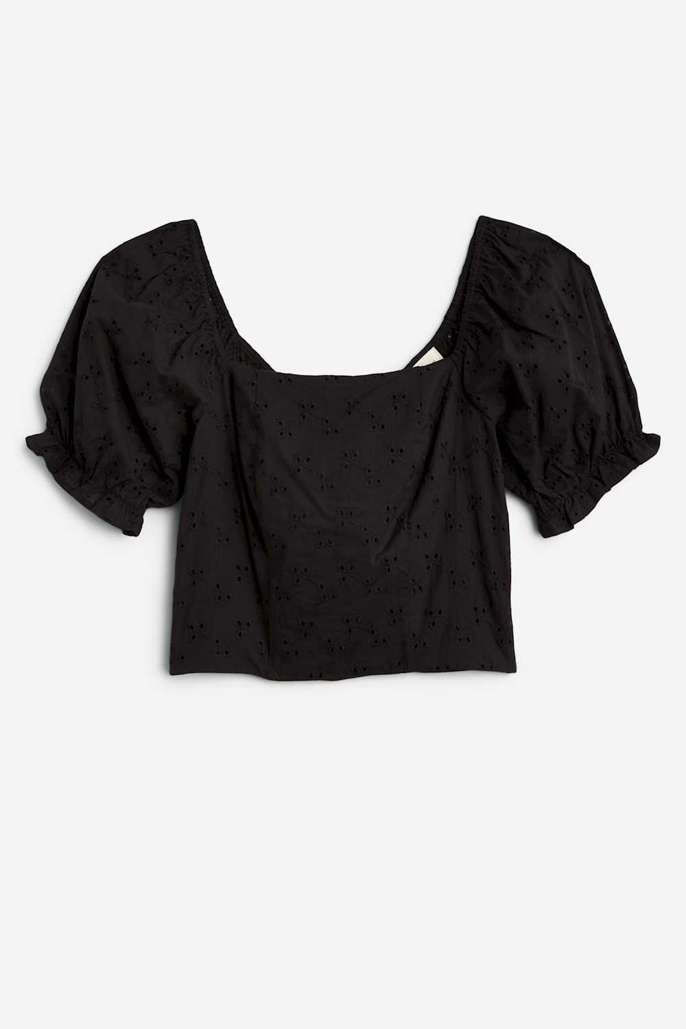 Yesenia Back Tie Detail Eyelet Crop Top