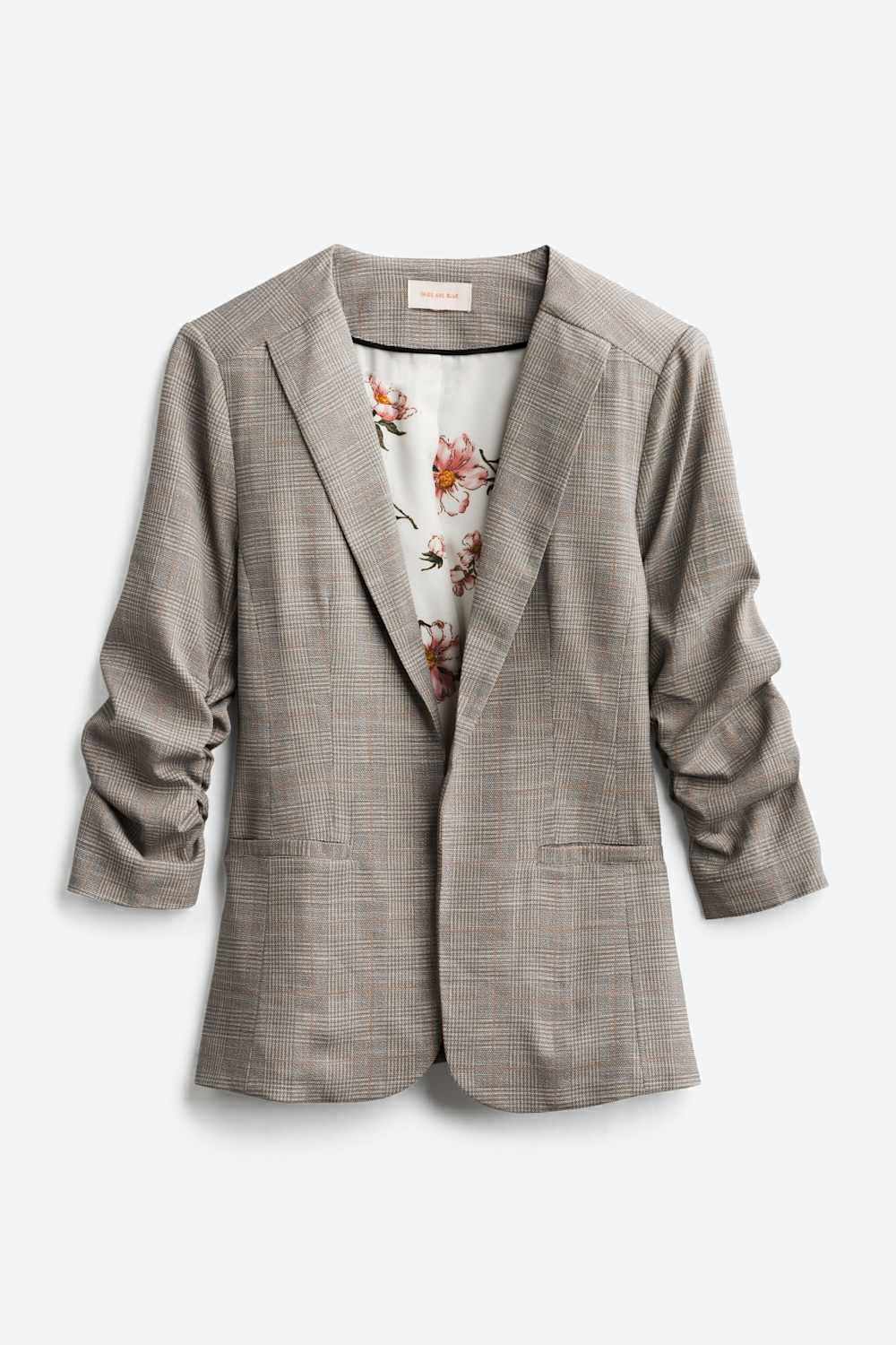 Raja Printed Collarless Blazer