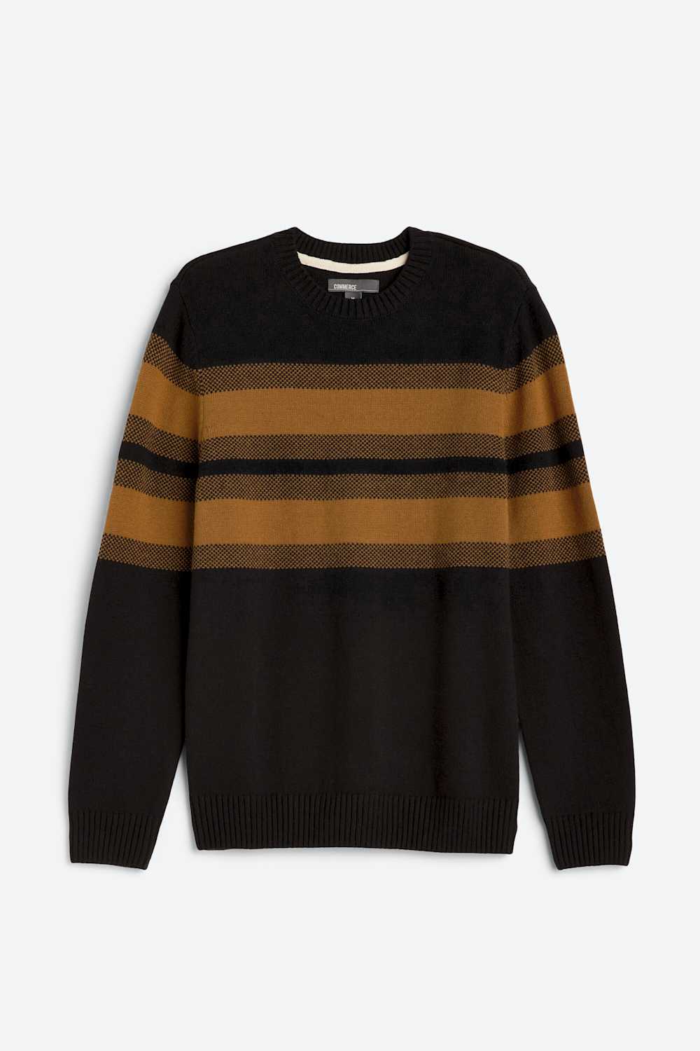 Heathered Chest Stripe Crewneck Sweater
