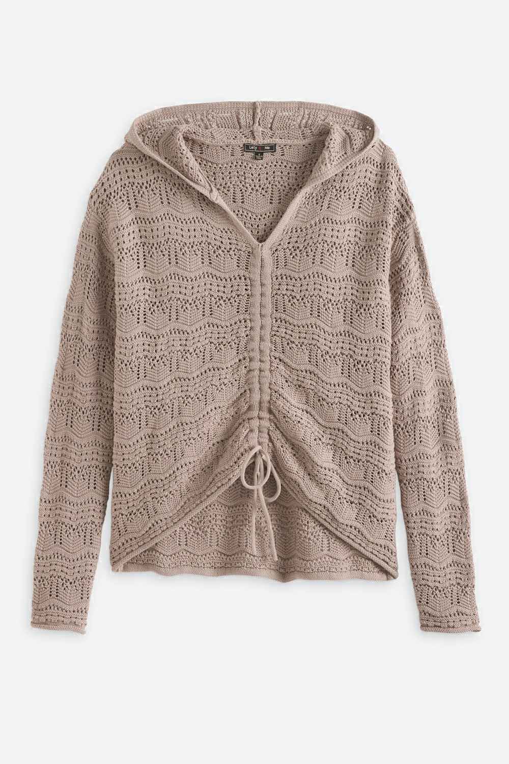 Sterling Hooded Pointelle Sweater