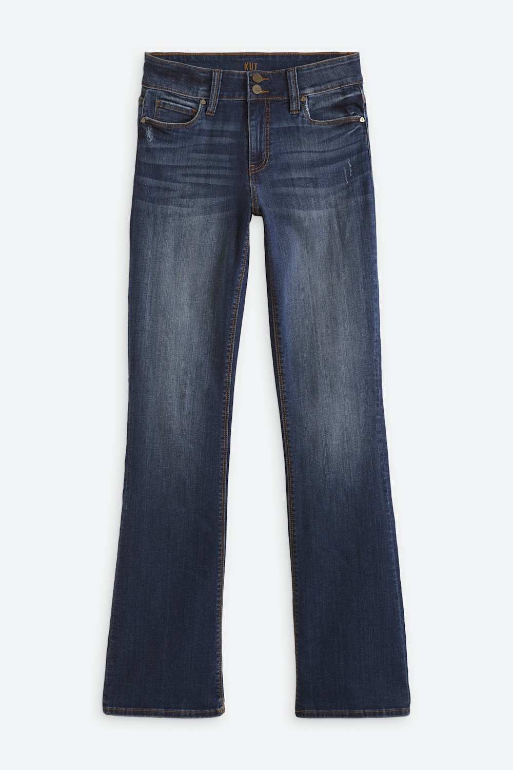 High Rise Double Button Bootcut Jean