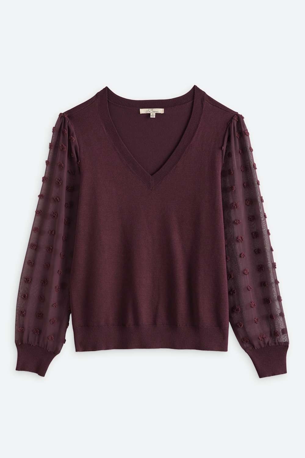 Rehannin Textured Sleeve Sweater