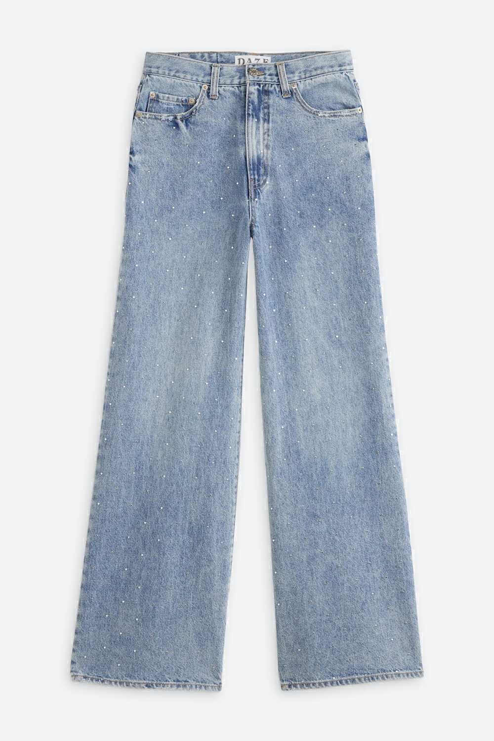Far Out High Rise Wide Leg Studded Jean