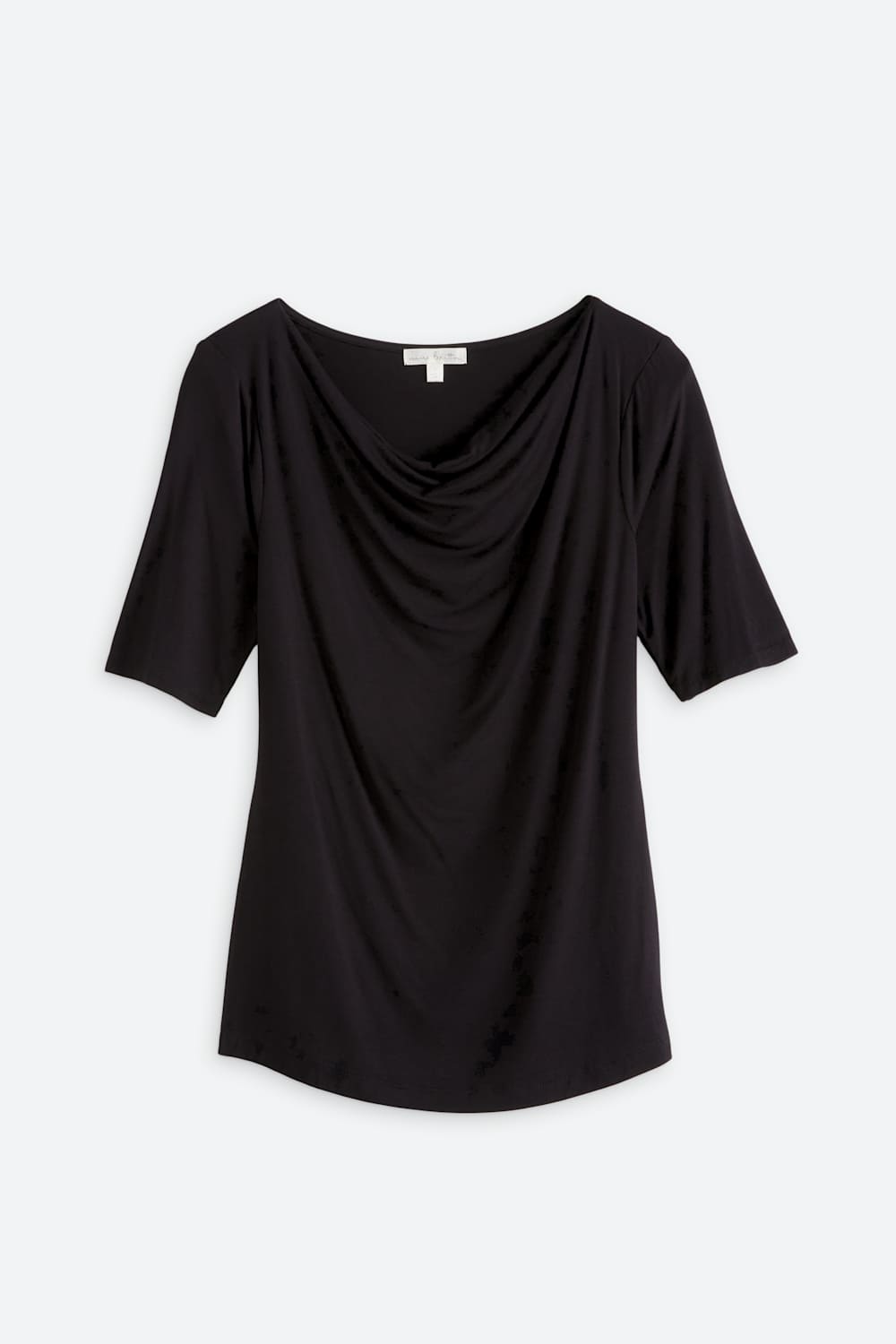 Short Sleeve Slight Cowl Neck Knit Top
