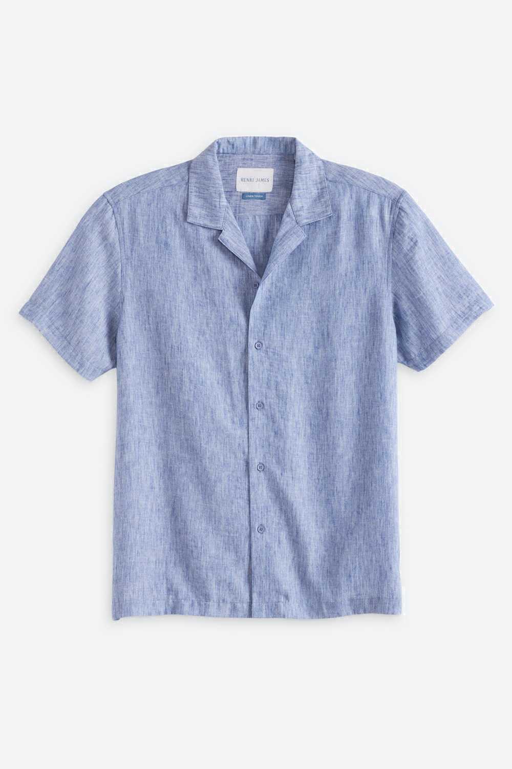 S/S Linen Touch Solid Camp Shirt