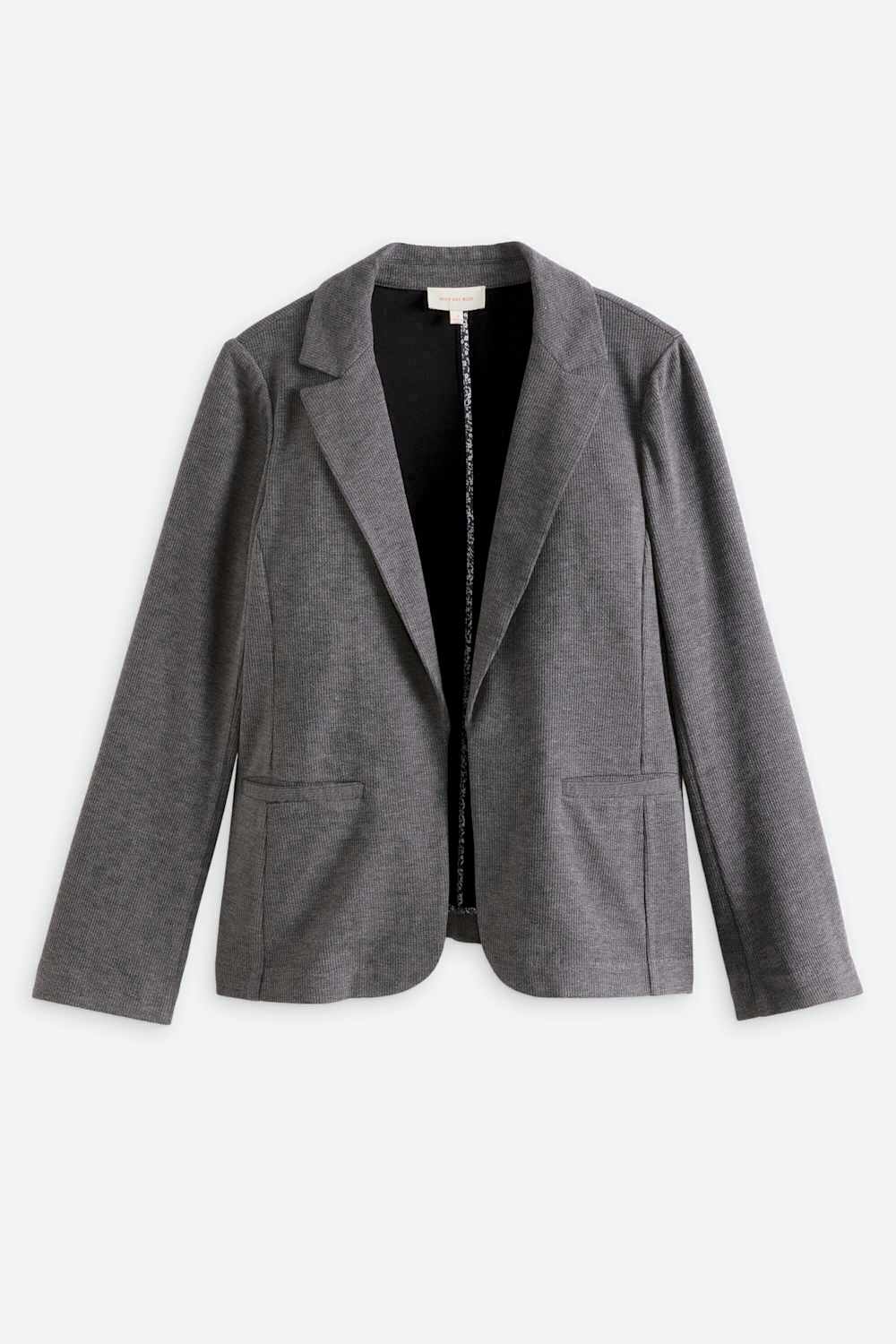Lulu Rib Knit Open Front Blazer Cardigan
