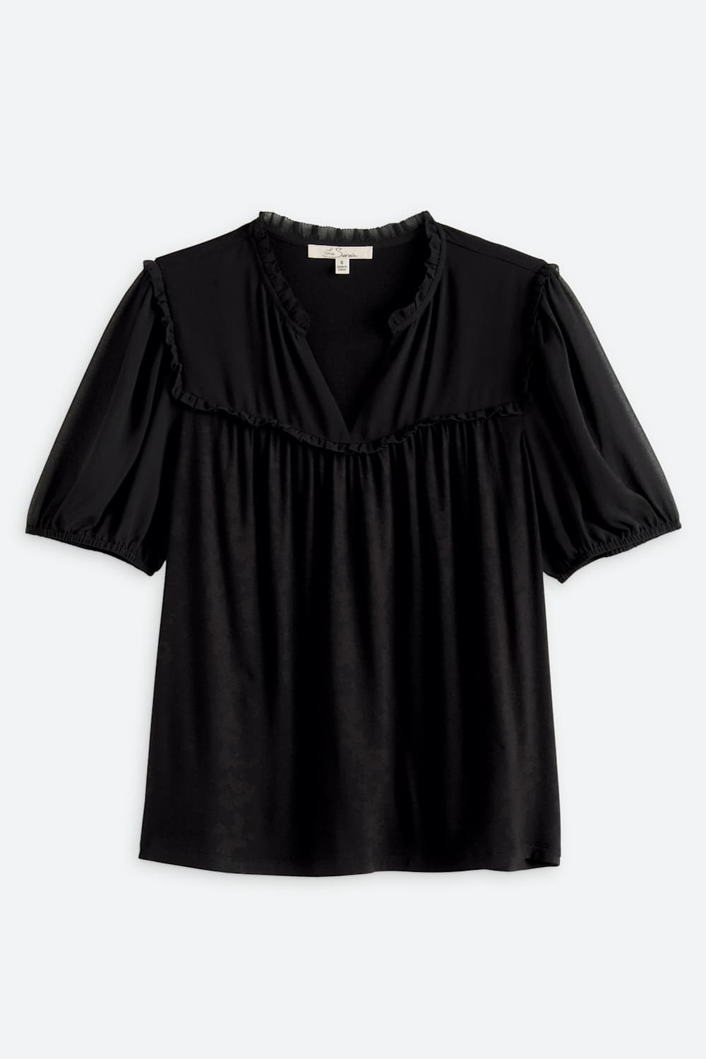 Eliza Short Sleeve Split Neck Knit Top
