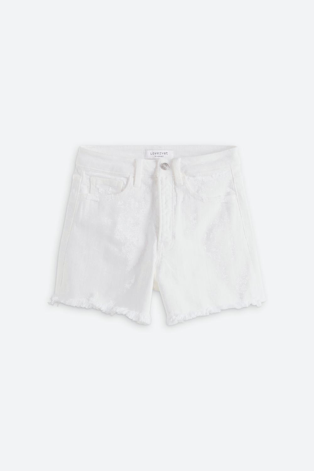 Super High Rise Frayed Hem A-Line Shorts