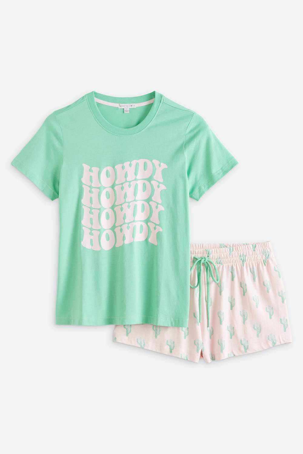 Graphic Screenprint Short Sleeve and Short Sleep & Lounge Set