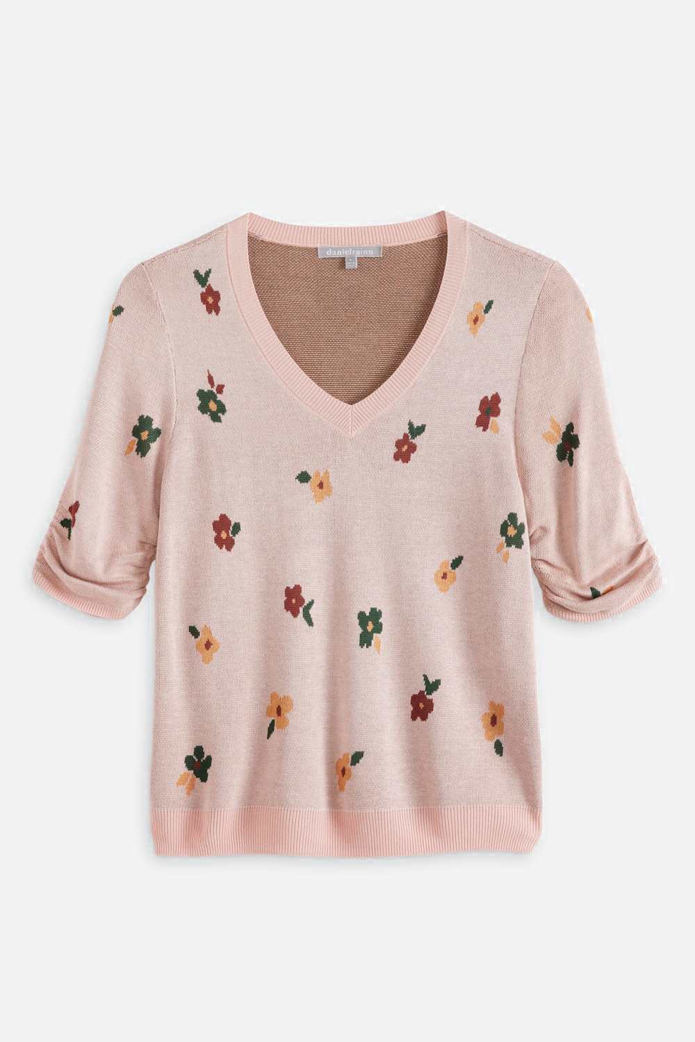 River Pintuck Short Sleeve Sweater