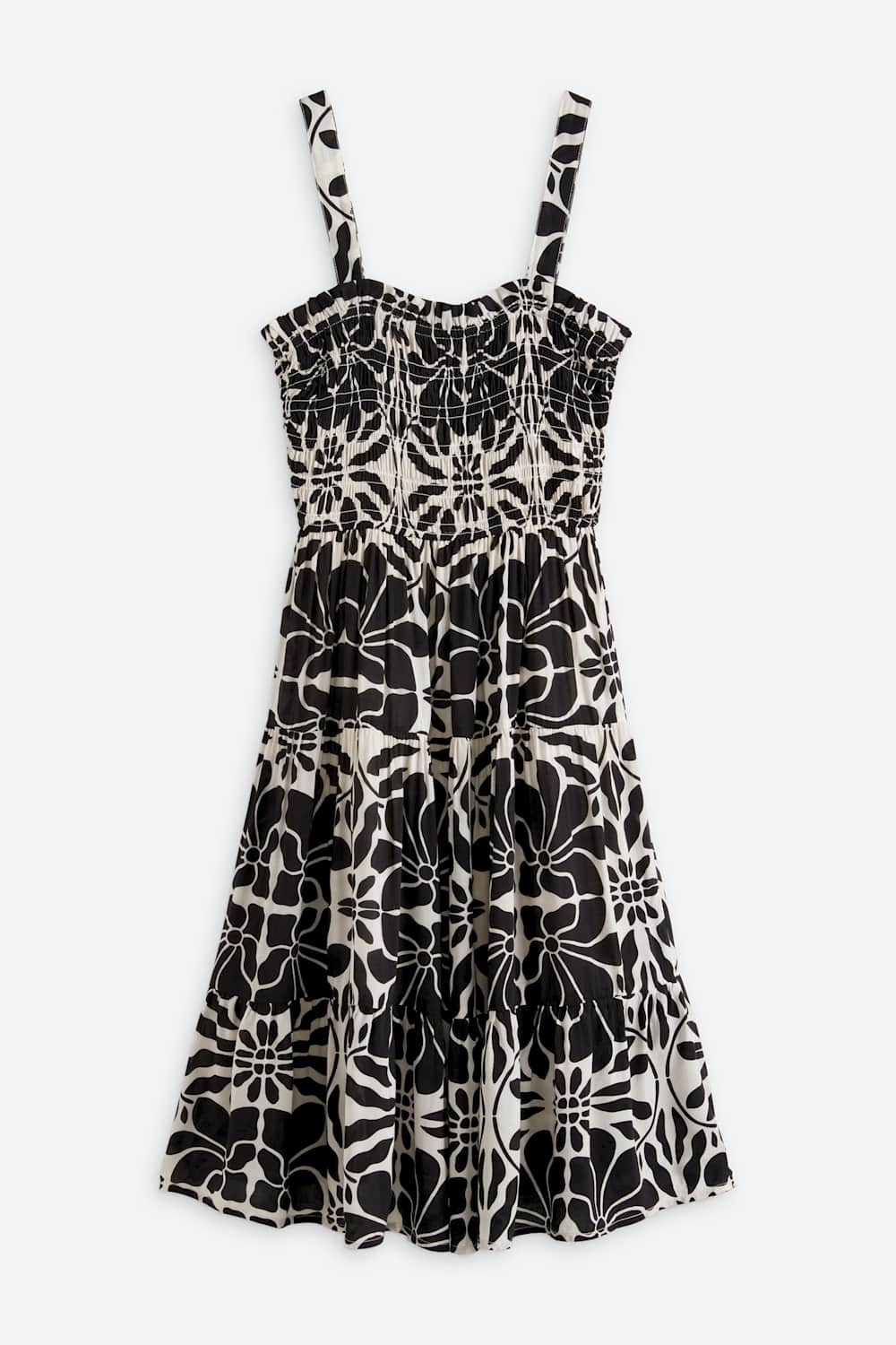 Tie Strap Tiered Midi Dress