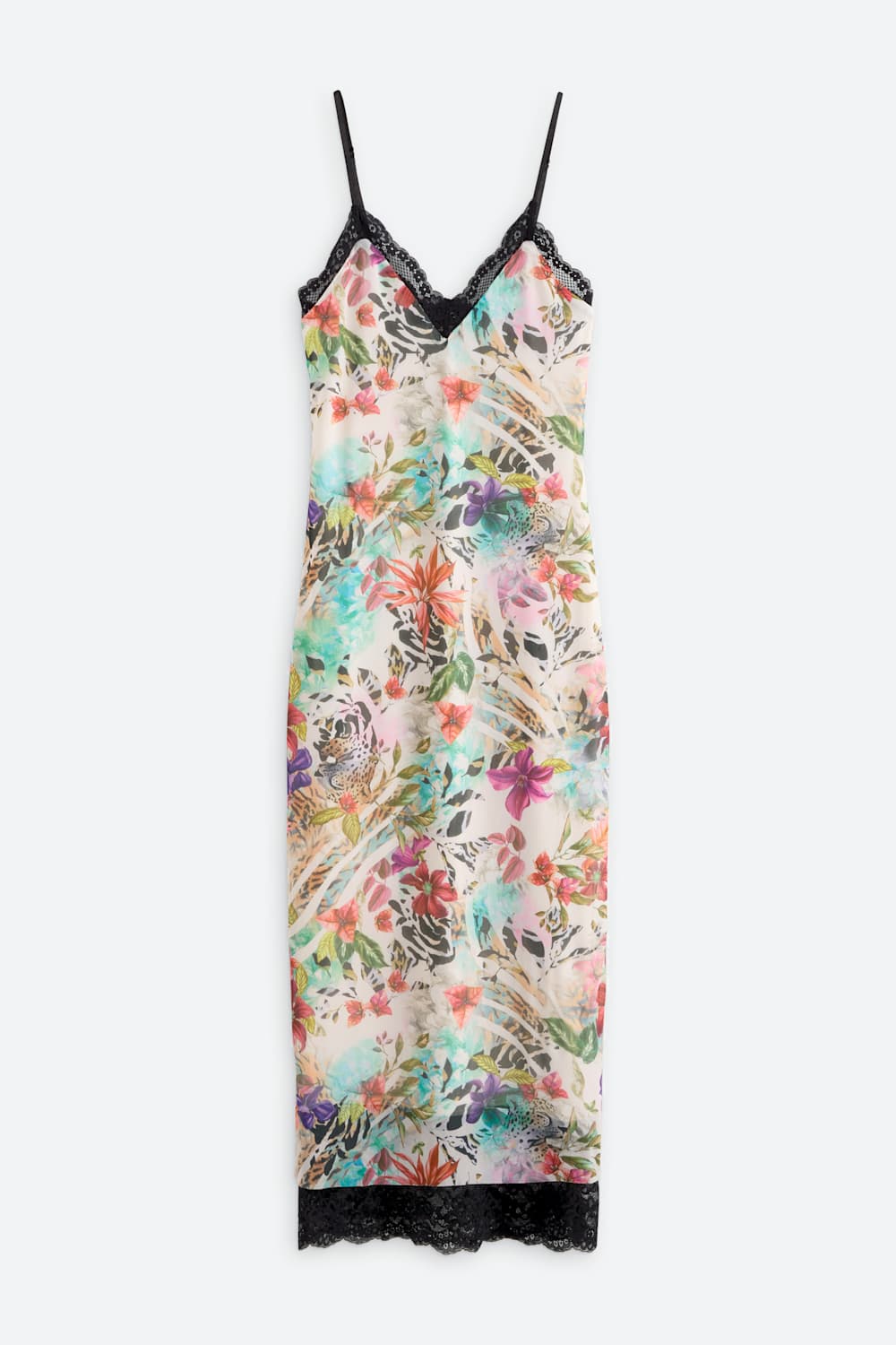 Nissa Lace Trim Midi Dress