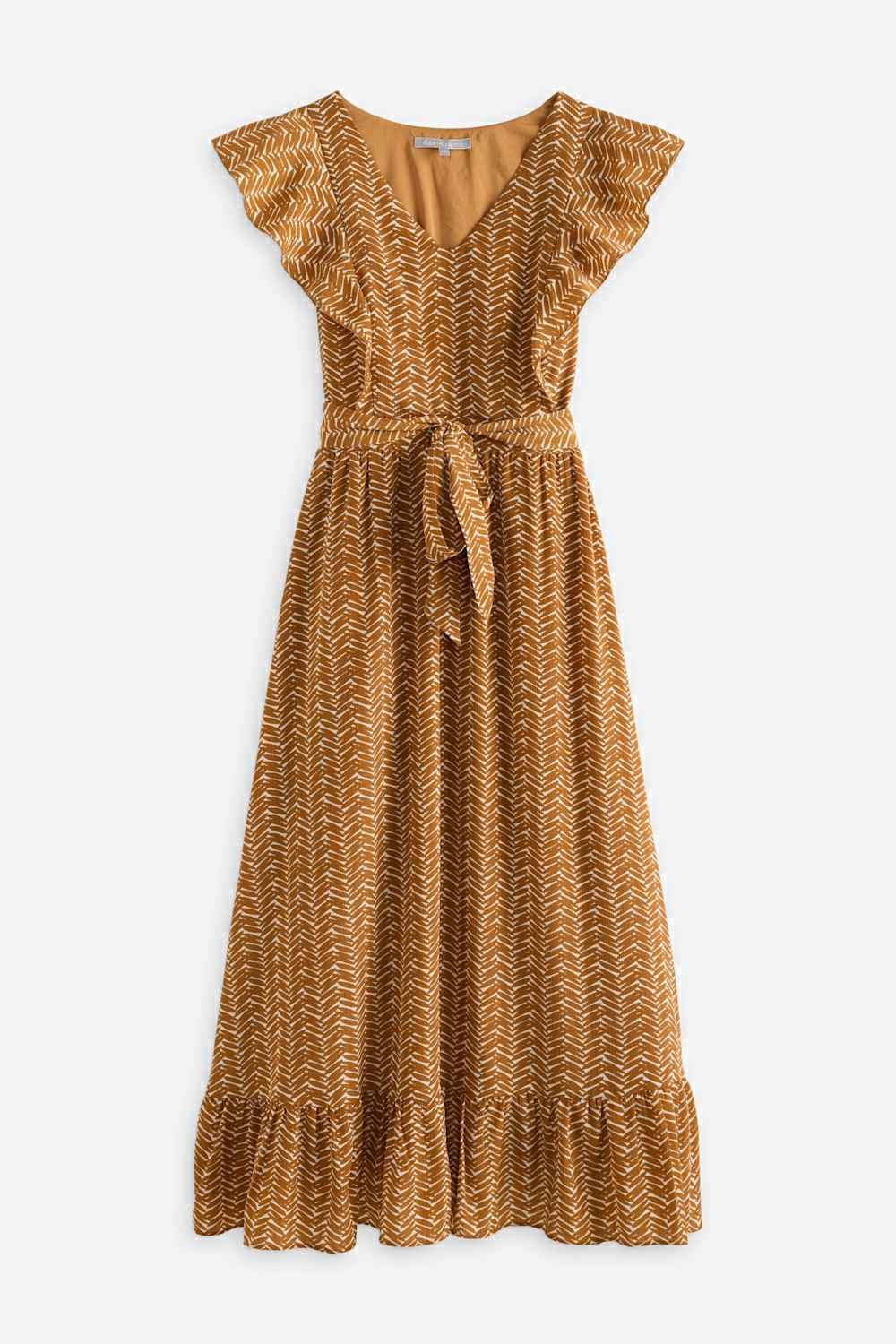 Ava Flutter Sleeve Printed Maxi Dress