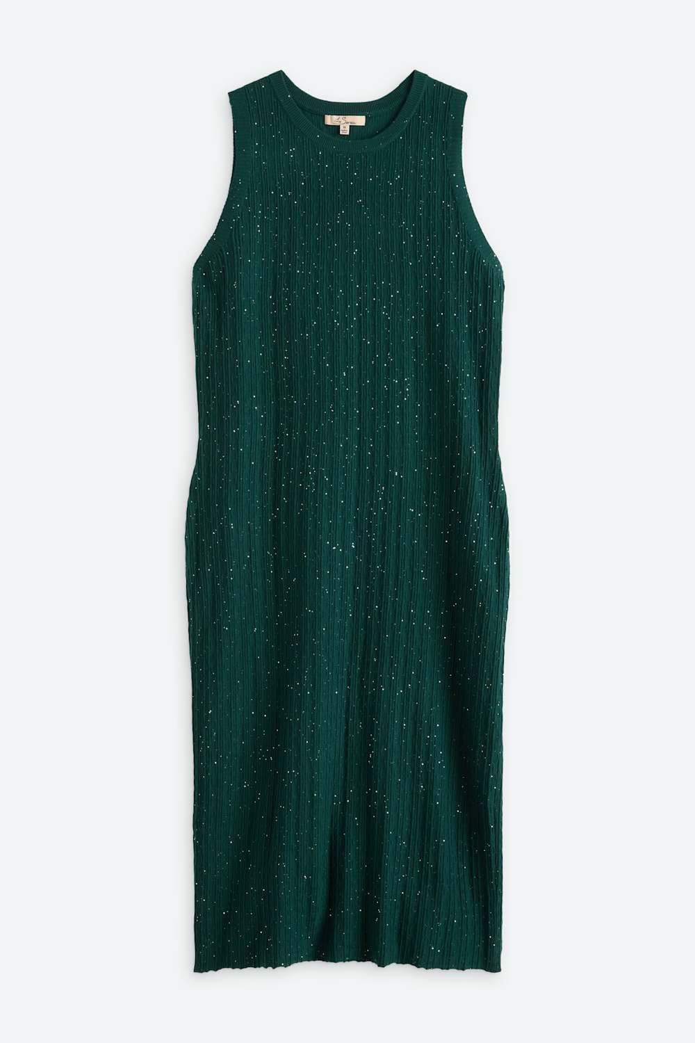 Ava Fitted Shine Sweater Dress
