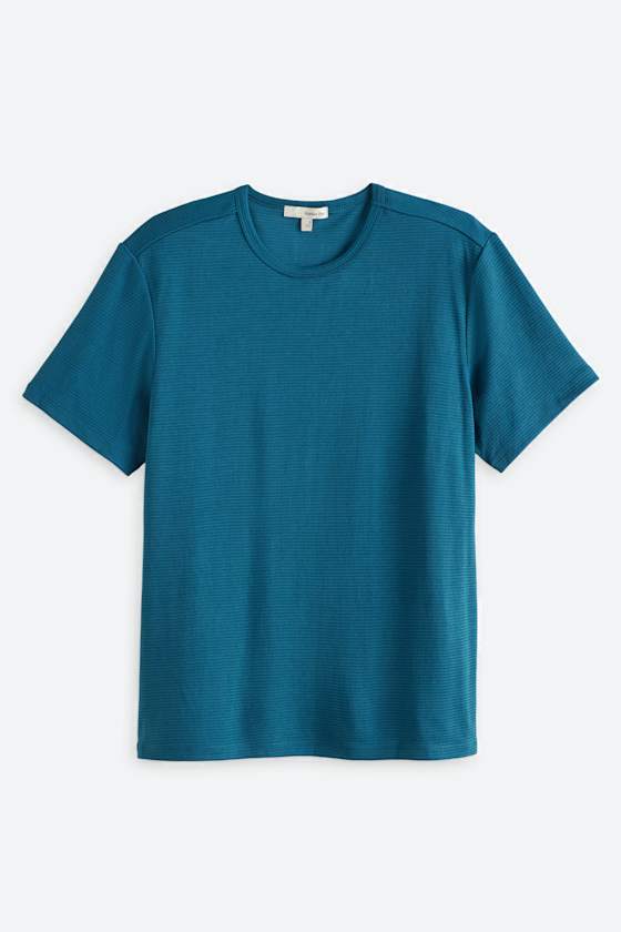 Heavyweight Textured T-Shirt - Blue - Flat Front