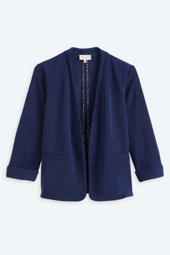 Collarless Open Blazer