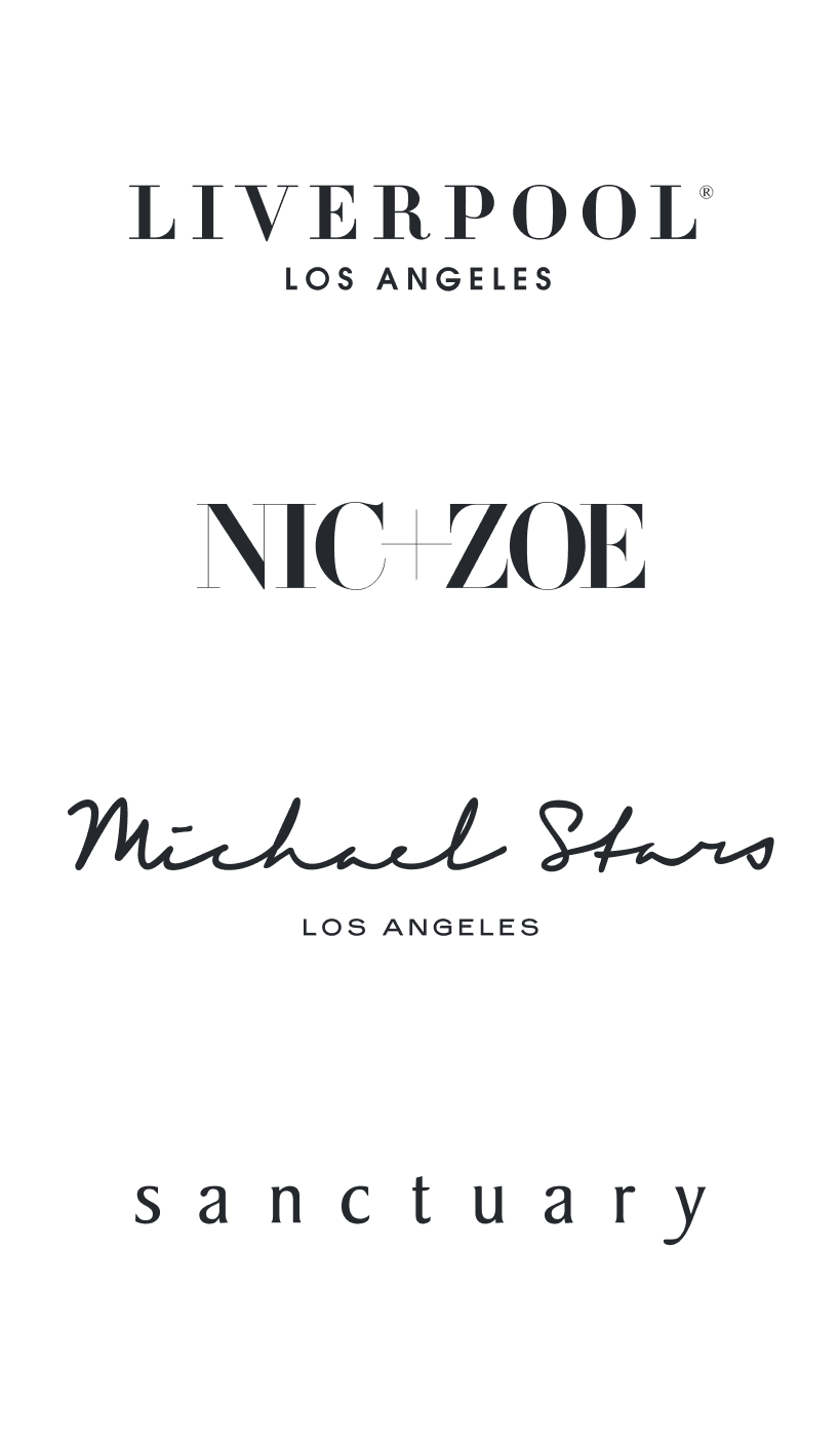 Brand logos: Liverpool, Nic+Zoe, Michael Stars, Sanctuary