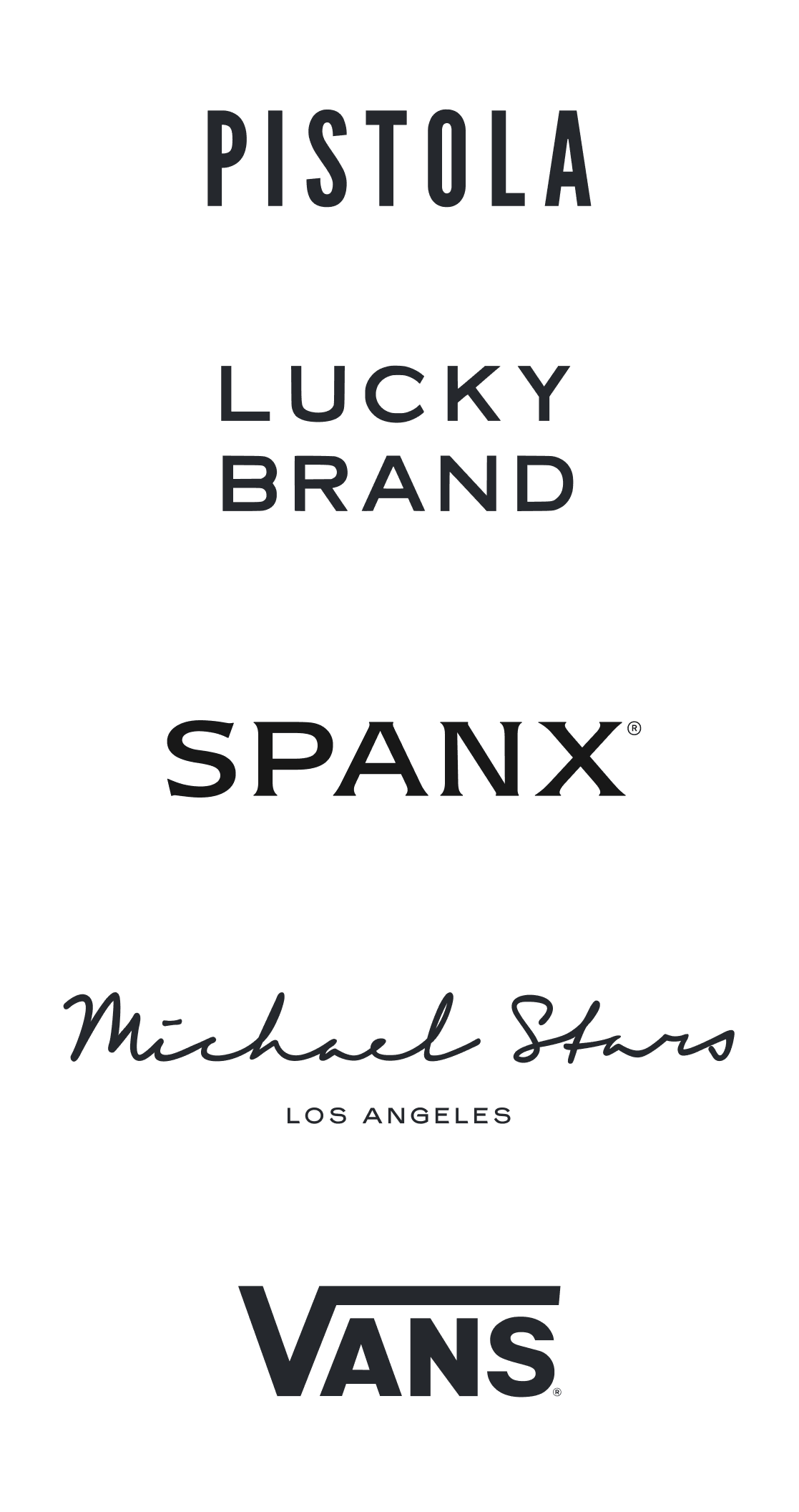 Stitch Fix brands including Pistola, Lucky Brand, Faherty, Michael Stars, and Vans.