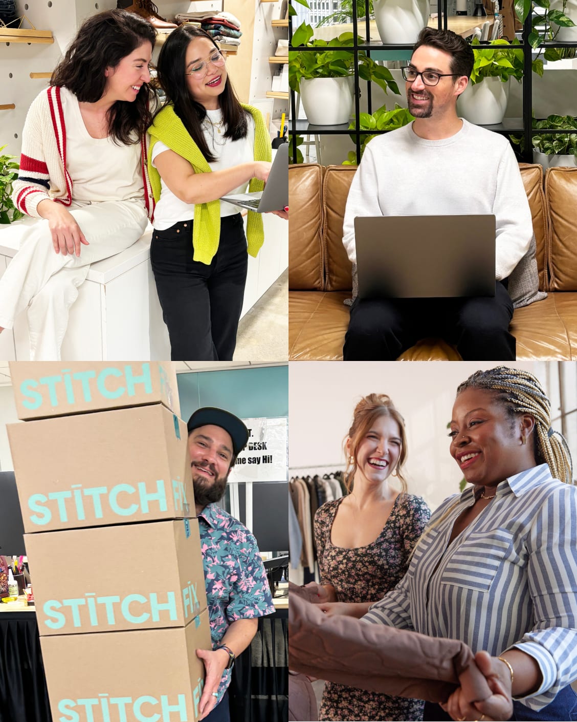 multiple images of Stitch Fix employees