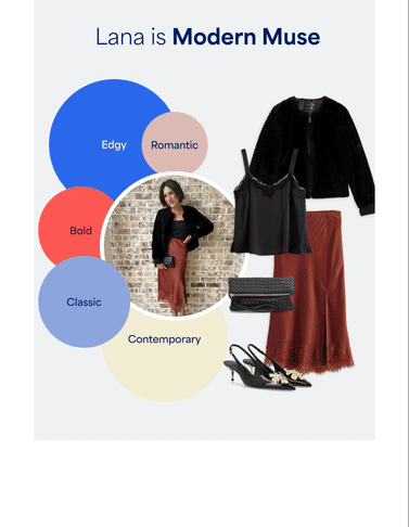 Person holds phone showing Stitch Fix app. Screen reads: You’re a Timeless Trendsetter.