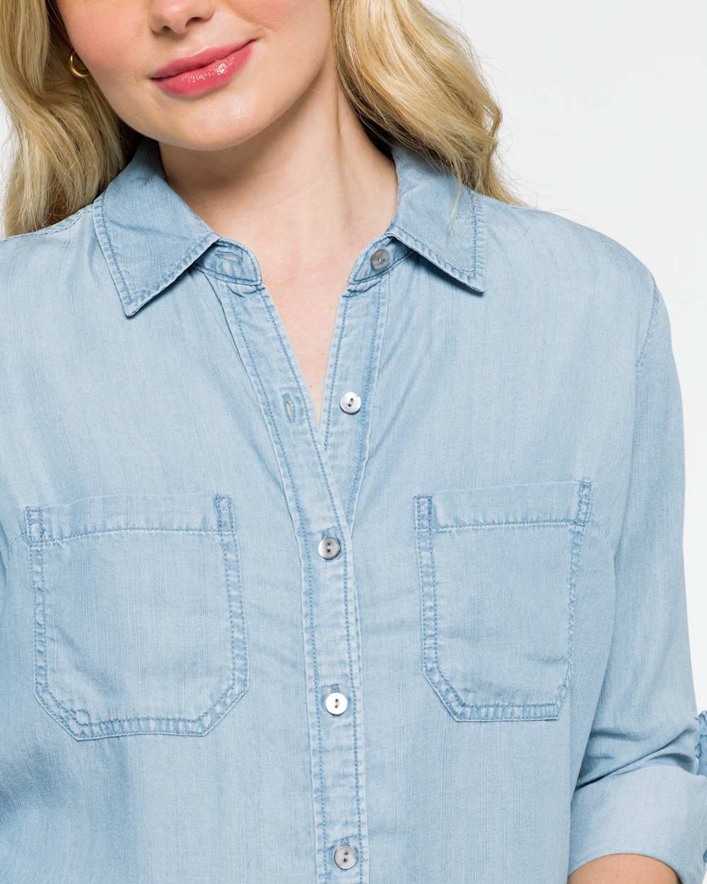Betty Chambray Relaxed Button Down Top