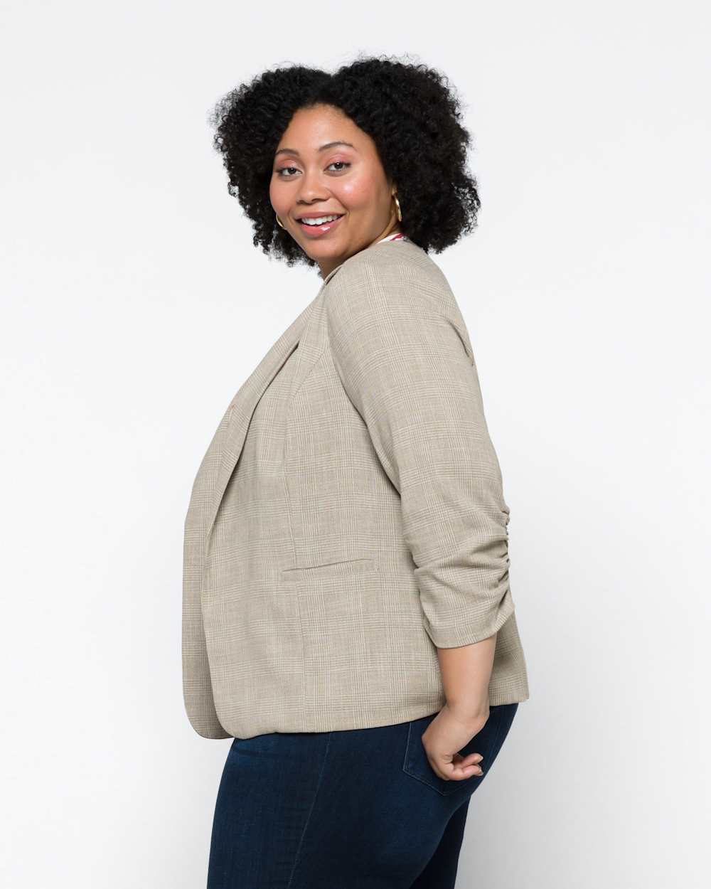 Raja Printed Collarless Blazer