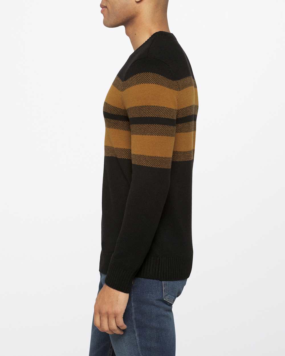 Heathered Chest Stripe Crewneck Sweater