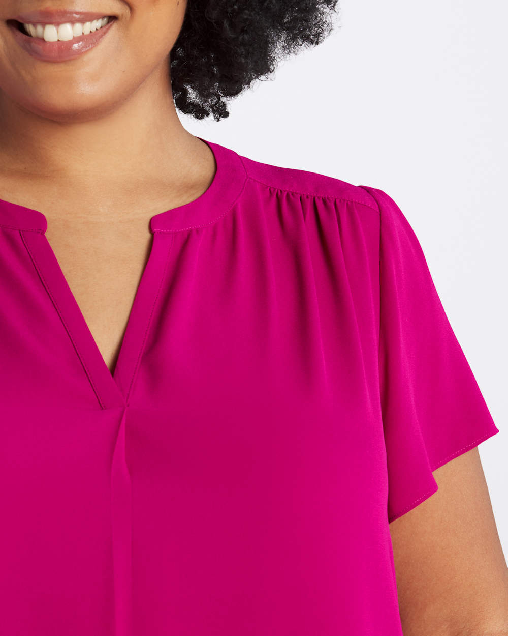 Ruby Short Sleeve Pleated Blouse