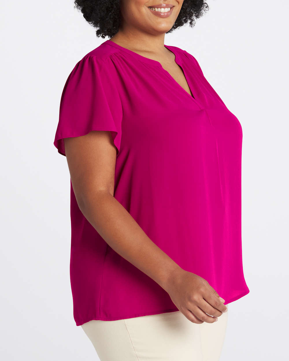 Ruby Short Sleeve Pleated Blouse