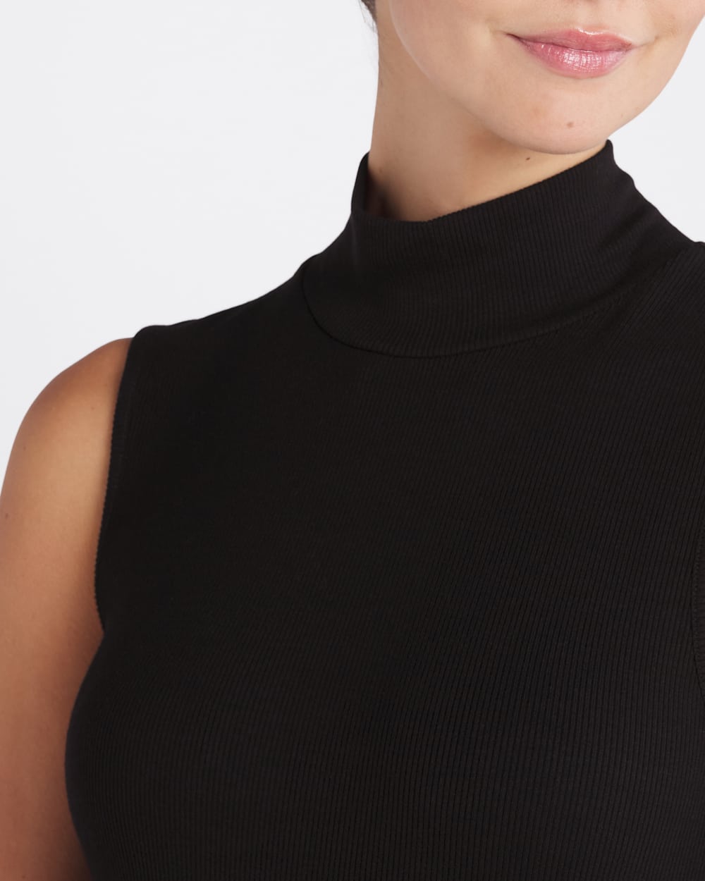 Essential Ribbed Mock Neck Knit Top