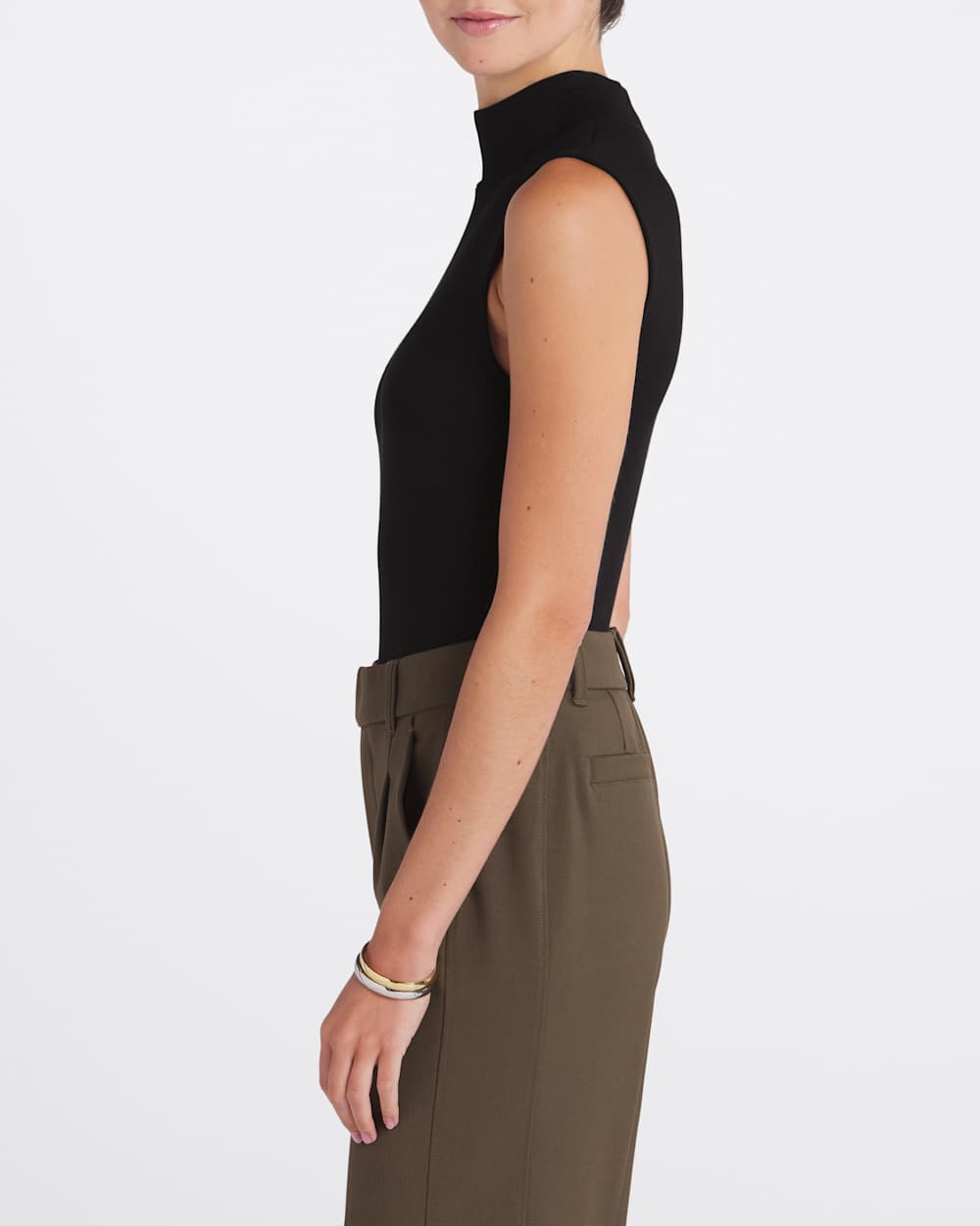 Essential Ribbed Mock Neck Knit Top