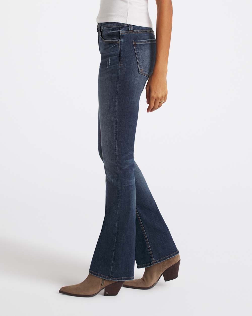 High Rise Double Button Bootcut Jean