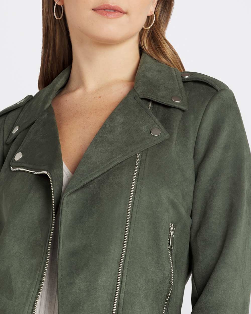 Faux Suede Moto Jacket