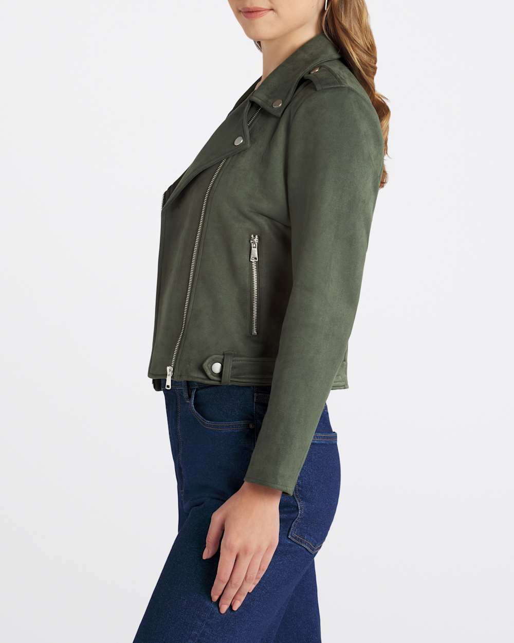 Faux Suede Moto Jacket