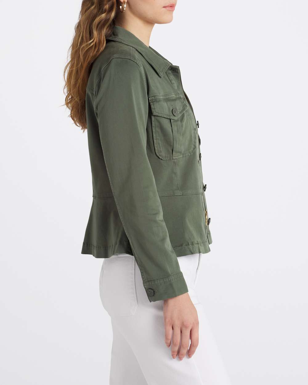 Peplum Hem Trucker Jacket