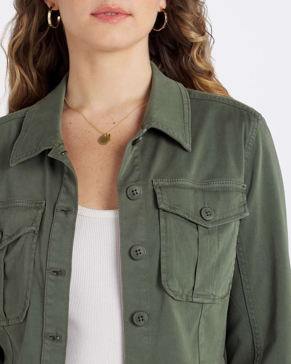 Peplum Hem Trucker Jacket