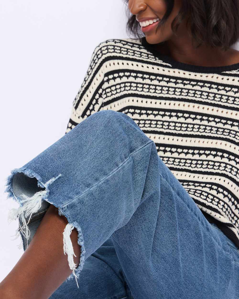 Terry High Rise Slim Wide Leg Jean