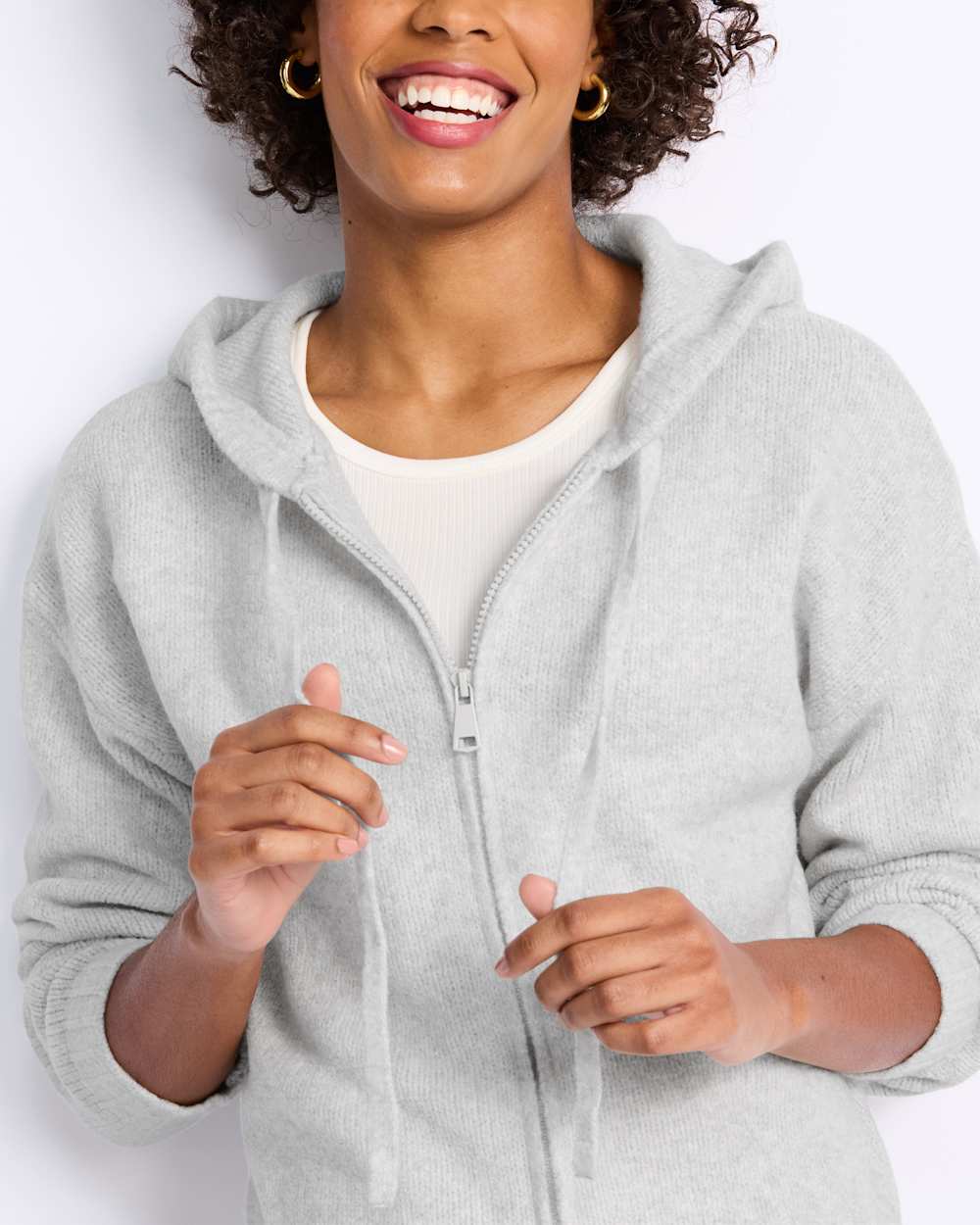Case Zip Up Hooded Cardigan