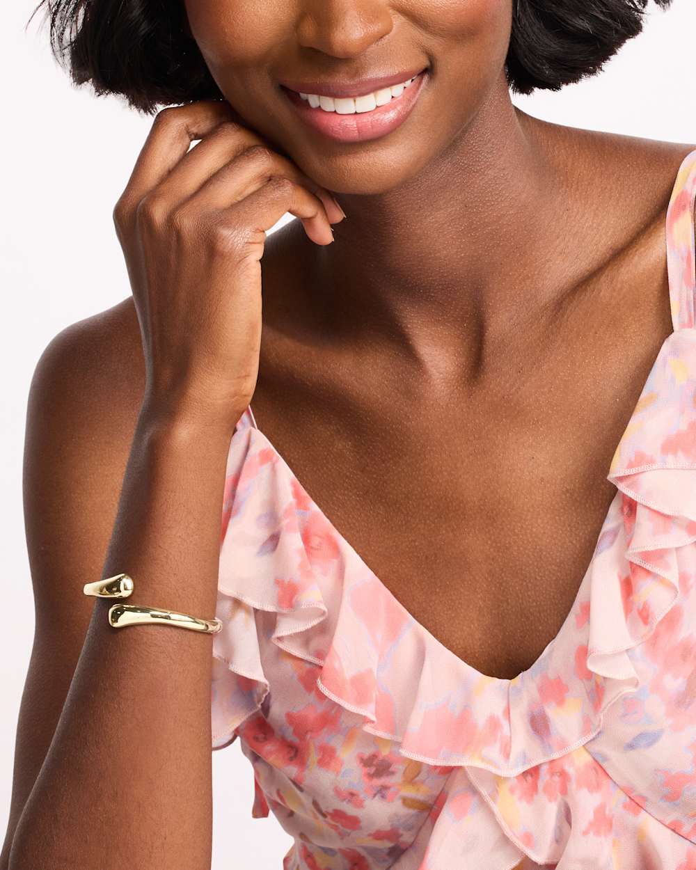 Gold Overlap Hinge Bangle