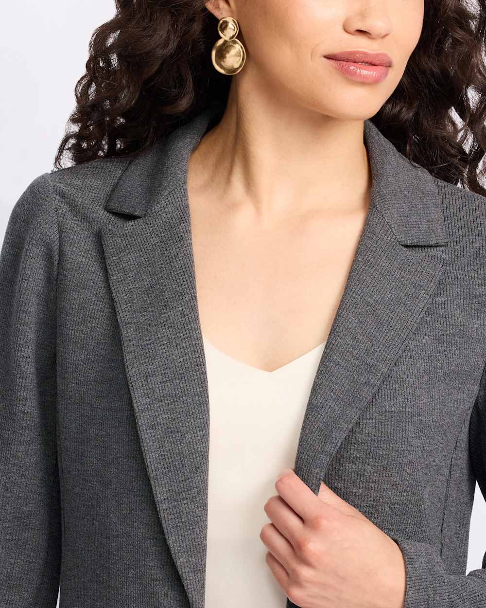 Lulu Rib Knit Open Front Blazer Cardigan