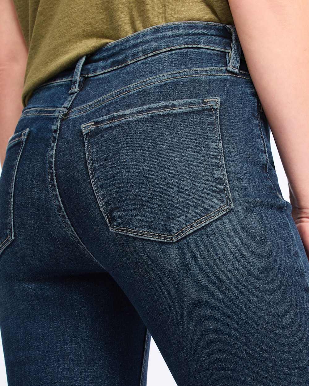 High Rise Single Cuff Crop Slim Straight Jean