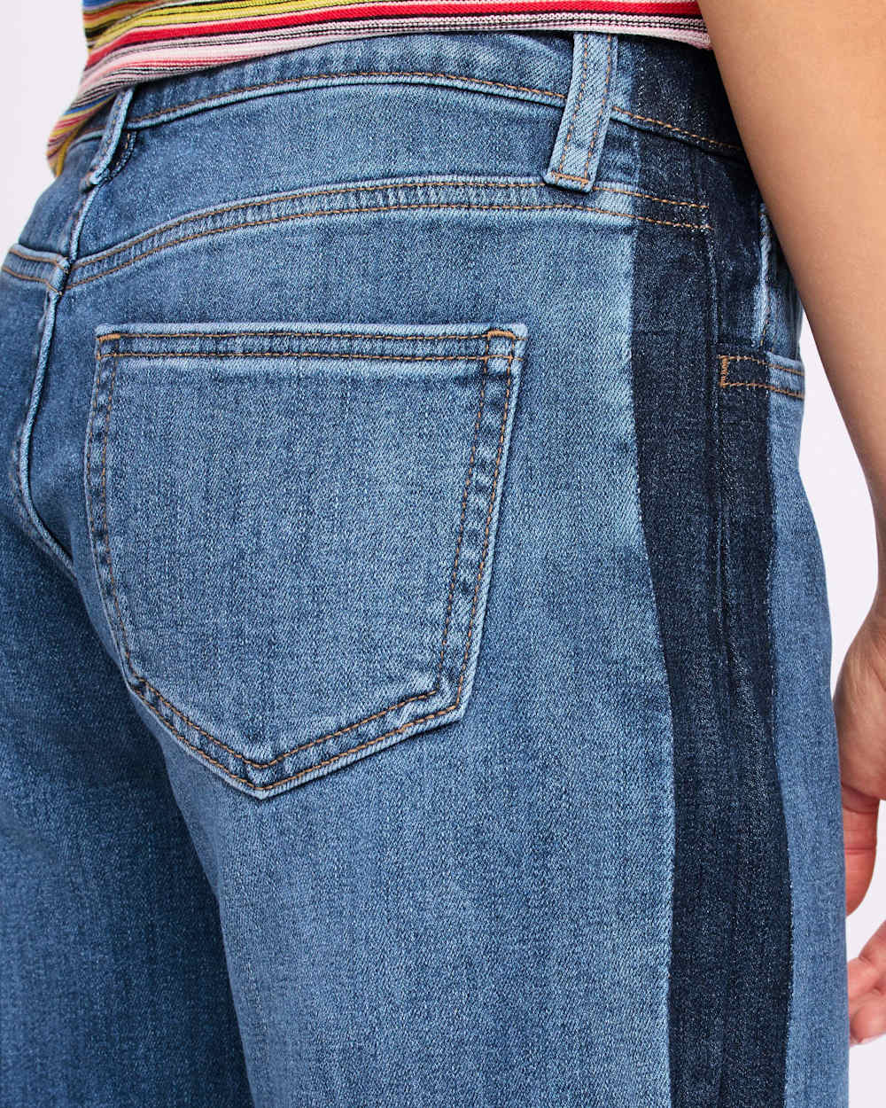 Two Toned Wide Leg Jean