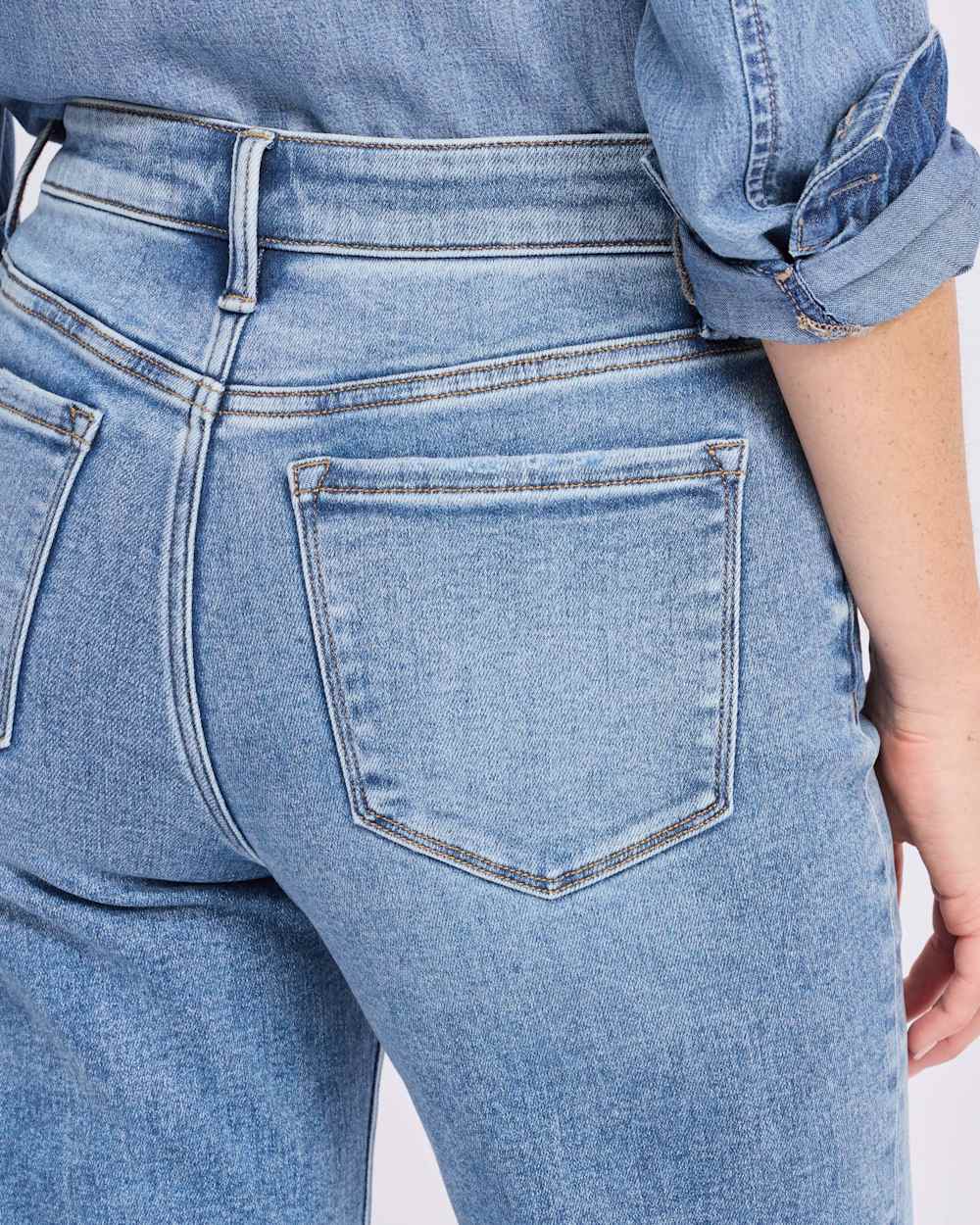 High Rise Cuffed Straight Jean