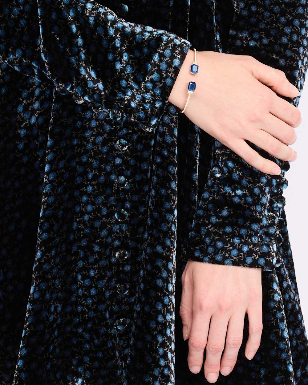 Box Br Stone Cuff - Gld/Dk Indigo